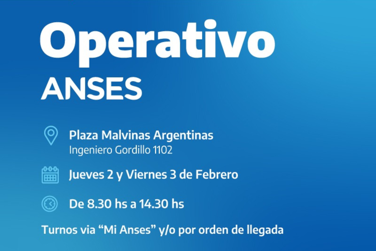 ANSES realizará un operativo en la Plaza Malvinas Argentinas